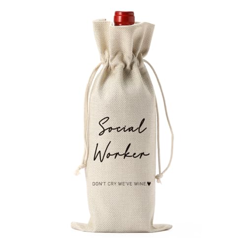 Image of Social Worker Appreciation Gifts for Coworkers Women Social Worker Wine Bag