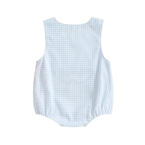 Infant Boys Pumpkin Romper Overalls Fall Bubble Rompers Sleeveless Gingham Bodysuit Newborn Baby Halloween Clothes4