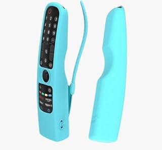 جراب سيليكون من V Volt مقاوم للصدمات لجهاز ريموت ال جراب سيليكون مقاوم للصدمات لجهاز ريموت ال جي، تصميم قائم وملمس لطيف على البشرة وقابل للغسل ومضاد للضياع مع حلقة (لبني)