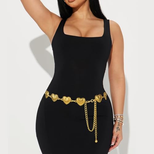 Women Concho Chain Belt Western Cowgirl Waist Chain Adjustable Metal Link3