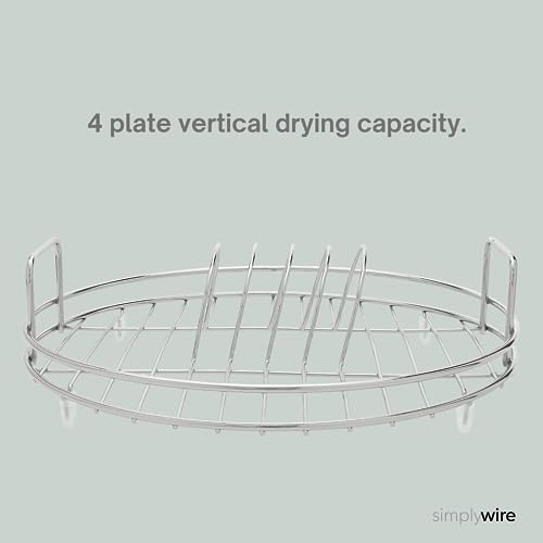 simplywire - Circular Dish Drainer - Round Sink Drying Rack - Chrome