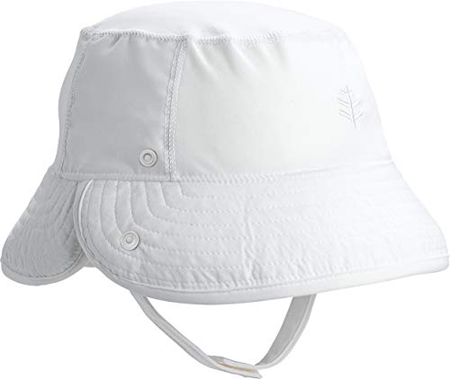 Coolibar UPF 50+ Baby Linden Sun Bucket Hat - Sun Protective (6-12 Months- White)