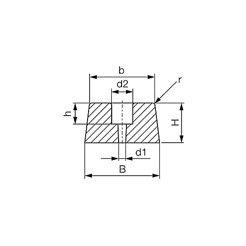 WTB® Rammpuffer mit 2 Löchern 125x43x70mm Anfahrpuffer Gummipuffer für Verladerampen Rampenbock Heckschutzgummi