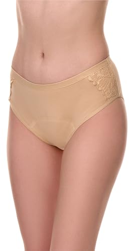 Merry Style Culotte Incontinence Femme avec Dentelle - Lavable Coton Réutilisable - Slip Anti-Fuite Absorbant Sous-Vêtements Élégants 4 Couches Femme...