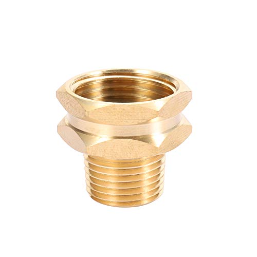Brass Garden Hose Adapter, 3/4” Ght Female X 1/2” Npt Male Connector,Ght To Npt Adapter Brass Fitting,Brass Garden Hose To Pipe Fittings Connect 2Pcs (3/4” Ght Female X 1/2” Npt Male) #TOP3