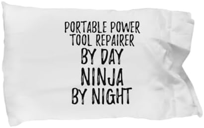 EzGift Funny Portable Power Tool Repairer Pillowcase By Day Ninja By Night Parenting Gift Idea New Parent Gag Pillow Cover Case 20x30 image 3