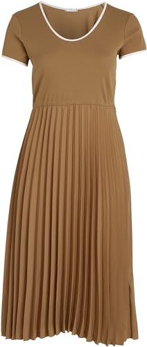 Tommy Hilfiger Damen Kleid Contrast Soft Fit & Flare, Braun (Hickory), 50 – Ansicht 6