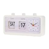 LKAGBXVV Orologio automatico flip down orologio calendario senza ticchettio con visualizzazione della data del giorno (colore: nero) (D4c-1501)