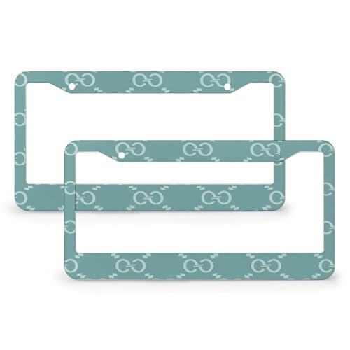 Modern Muse - Marco de matrícula verde salvia, paquete de 2 cubiertas de aluminio para placas de matrícula de metal, marcos decorativos para automóviles estándar para EE. UU.,...