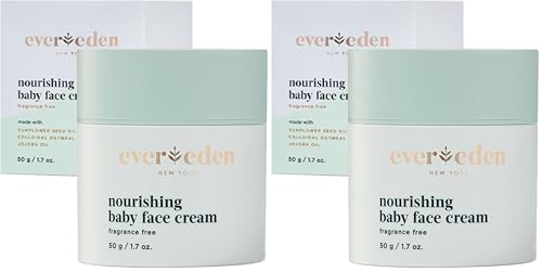 Image of Evereden Nourishing Baby Face Cream 1.7 oz. | Non-Toxic and Fragrance-Free Face Lotion | Rich, Non-Greasy Baby Moisturizing Cream | Face Moisturizer with Clean Ingredients (Pack of 2)