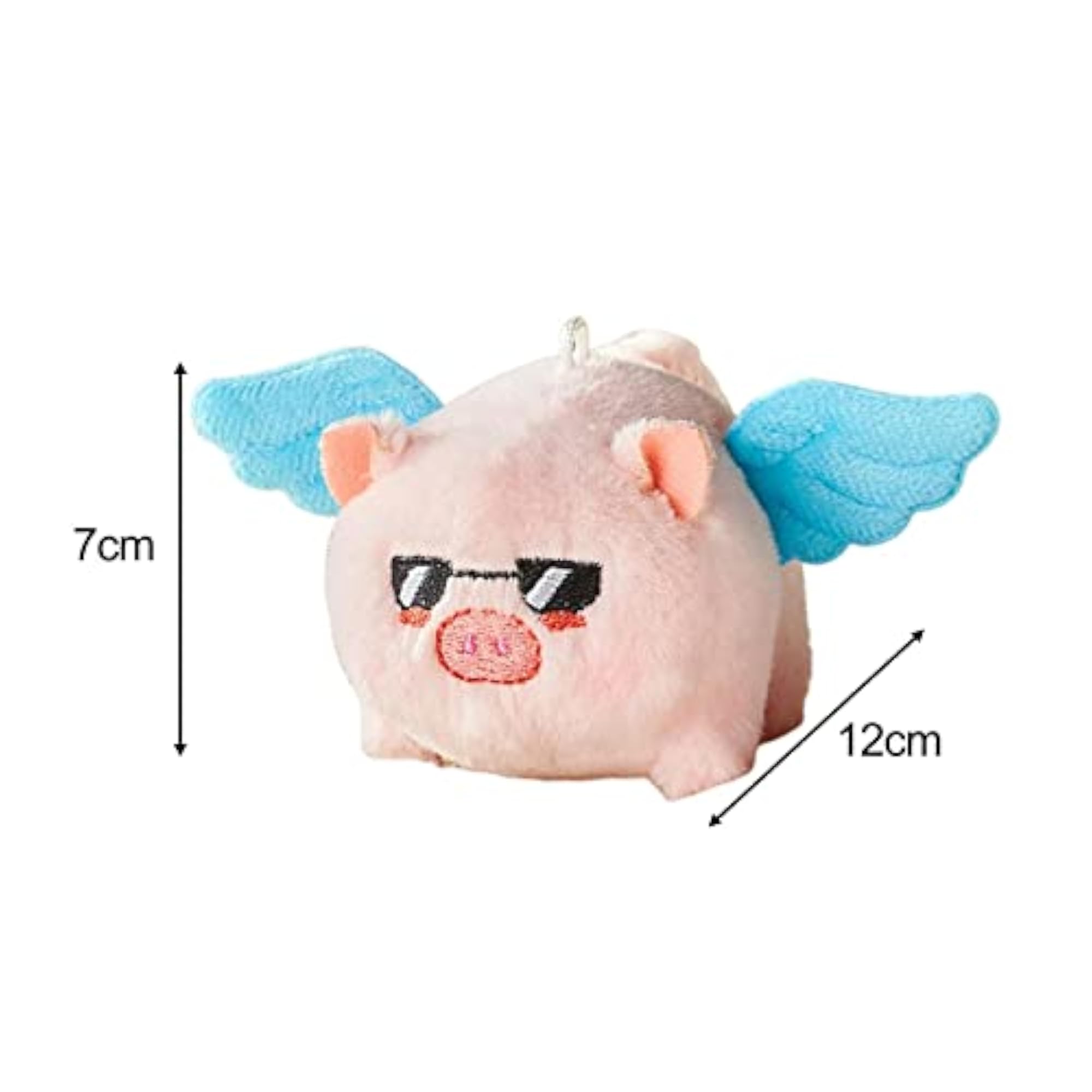 Stuffed Animal Shaking Tail Pig Keychain for Bag Decoration