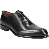 Flecs Chaussures à lacets T600-157 en cuir lisse noir pour homme, Noir , 46 EU
