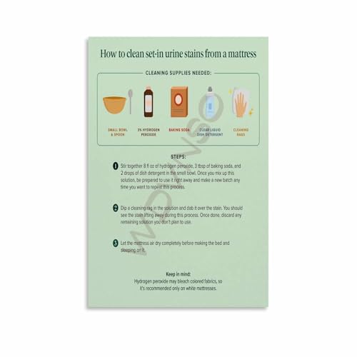 How to Clean Mattress Stains Daily Cleaning Schedule Checklist Poster