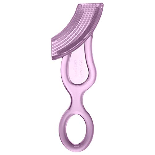 Brilliant Oral Care Baby’s First Toothbrush, Smooth Silicone Bristles Gently Clean Tender Teeth and Gums, for Ages 4+ Months, Pink, 1 Pack