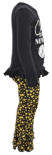 Image of Unique Baby 2 Piece Girls Double Ruffle Leggings and Long Sleeve Shirt Clothes Set Kid and Toddler Girl Outfit