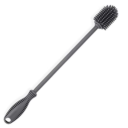Silicone Bottle Cleaning Brush with Long Handle, BPA Free 12.5" Water Bottle Cleaner