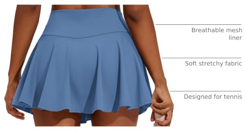 Image of PINSPARK Womens Tennis Skirt Pleated Athletic Skirts with Pockets Shorts High Waisted Golf Skort for Workout Pickleball