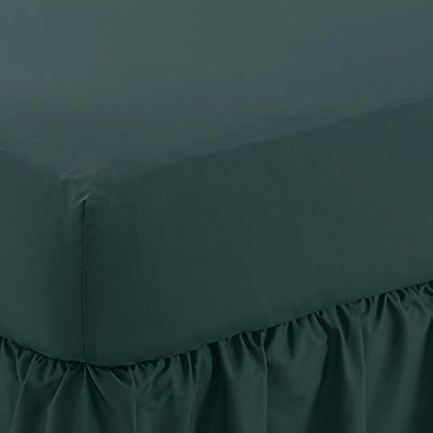 Charlotte Thomas Poetry Plain Dyed Bed Linen Fitted Sheet, Bottle Green - 12" Deep - Double Fitted Sheet Cover