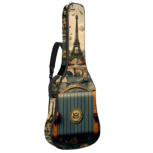 Sac de guitare étanche housse guitare acoustique 106,7 cm rembourré avec plusieurs poches