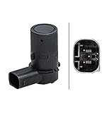 HELLA 6PX 358 141-481 Sensor, Einparkhilfe - gewinkelt - 3-polig - gesteckt - lackierbar