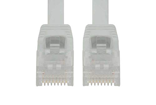 Cable de red Ethernet plano Cat 6 UTP 10 ft blanco miniatura 4