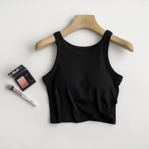Lainuyoah Blusa feminina de verão, plus size, acolchoada com sutiã embutido, corrida, esportes, cost