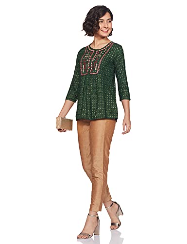 Image of Easybuy Women's Regular Kurta (PA21VI06FE Olive Green M)