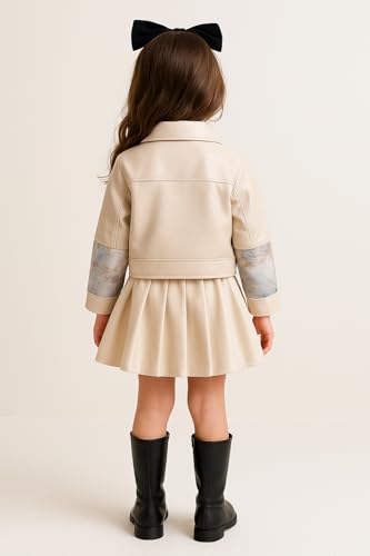 Image of Toddler Leather Jacket & Skirt Set - Fall /Spring /Winter Clothes for Toddler Girls | 2pc Outfit
