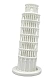 FilamentFuse Leaning Tower of Pisa, Figurine Centerpiece Decoration, 6.5-Inch, 3D Printed ABS Plastic, White, Made in USA