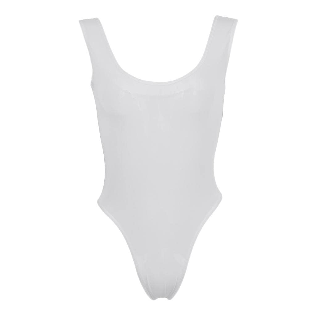 CALANDIS™ Women One Piece Bodysuit Swimsuit Bikini Thongs Gymnastics Leotard White | Jumpsuits & Rompers | Womens Clothing-image-7