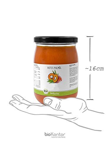 Rotes bio Palmöl 1000ml (1 L) I nativ I aus kontrolliert biologischem Anbau I 100% rein von bioKontor