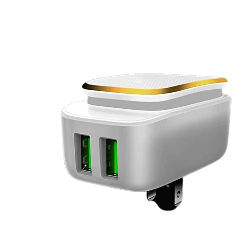 Image of 3 idea Imagine Create Print Tessco Bc-207 2 Ports Multi Wall USB Charger Plug (White)