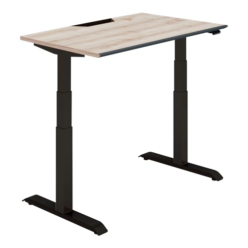 【メーカー配送・設置・組立】コクヨ シークエンス 電動式昇降デスク オフィスデスク スタンダードテーブル ベーシックレバー ソフトエッジ ハイグレードカラー シャビーグレー×ブラック DSE-LSA1207B-6AY03