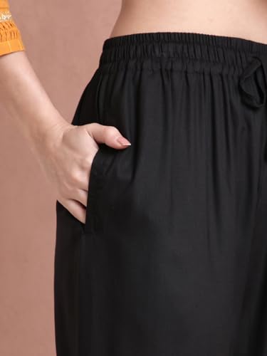 Image of TWIN BIRDS Women Viscose Kurti Pants | Straight Fit Ethnic Daily Trousers