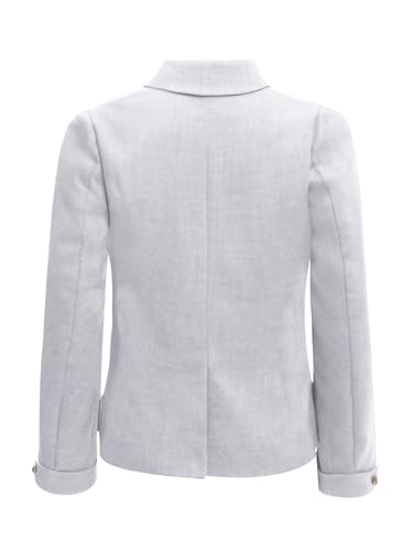 Kids Girls Long Sleeve Blazer Outerwear Casual Notch Lapel School Uniform Jackets Solid Color Coat with Pockets4