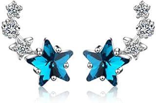 Stud Earring Blue Climber Star Stud Earrings Hypoallergenic Cute Star Earrings for Women Wedding Party