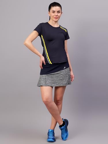Image of Vector X Women's Plain Round Neck T-Shirt, Half Sleeves, Regular Fit, 80% Polyester 20% Spandex Lightweight Casual Sportswear Shirt Ideal for Gym Fitness Workout, Running, Yoga & Training