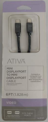 ATIVA Mini DisplayPort to Mini DisplayPort Cable, 6’, Black, 36544