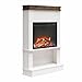 Ameriwood Home Mateo Electric Mantel Fireplace with Open Shelf, Ivory Oak Finish, Eco-Friendly Heating Technology