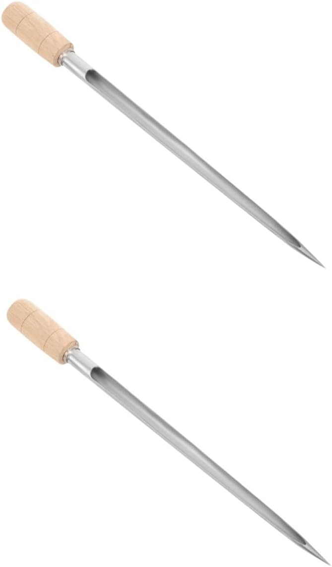 Abaodam 2pcs Professional Grain Sampler Tool for Wheat Rice and Corn Stainless Steel Design Wooden Handle for Home and Soil Testing