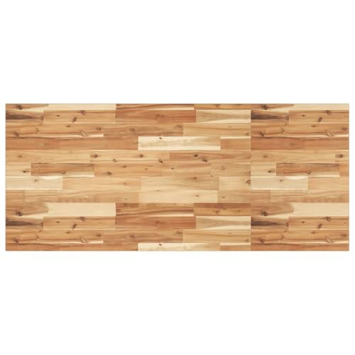 Tapa de lavabo de madera maciza rectangular, encimera de acacia de 140 x 60 cm duradera 2