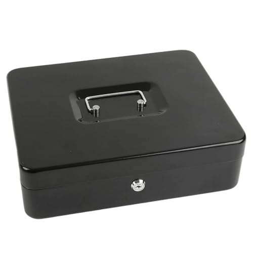 Cassetta Risparmio Denaro, Cassetta Risparmio Denaro Cassette Portadenaro in Metallo con Chiavi Latta Portatile da 11, 8x9, 5x3, 5 Pollici con Scomparto e Maniglia per Piccoli Contan