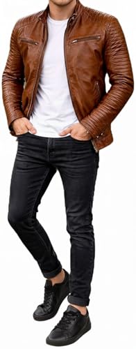 FAPA Lederjacken (Hellbraun, 2XL)