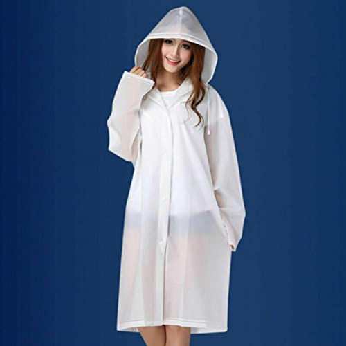 SFAFT 1 poncho de EVA con capucha para hombre y mujer, transparente, grueso, impermeable, para turismo, senderismo, lluvia