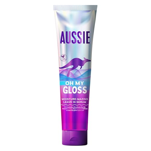 Aussie Oh My Gloss Moisture-Mazing Sérum Leave-In 160ml. Aumenta Hidratación y Brillo para Pelo Opaco y Cansado. Con Aceites de Jojoba y Macadamia