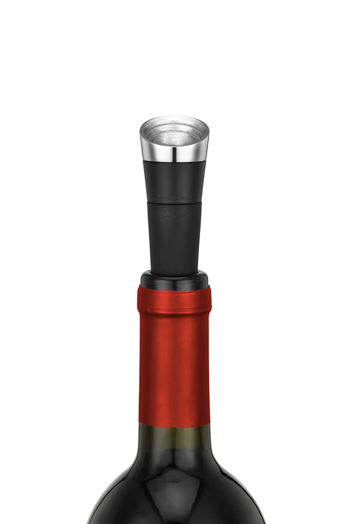 Le Creuset, 3-in-1 Weinausgießer -belüfter und -verschluss, Ausgießer und Verschluss, Schwarz, WA163, 59138001078000