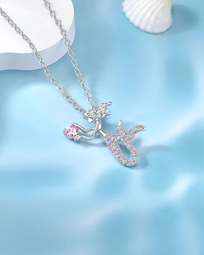 PINKDODO Birthday Mermaid Necklace Happy 4th 5th 6th Birthday Gifts for Daughter Granddaughter Niece3