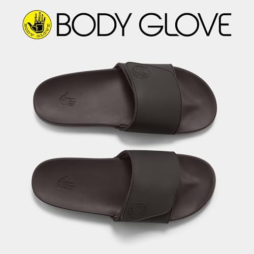 Image of Body Glove Men's Slides, Cushioned Slide-on Sandal Slippers with Padded Adjustable Strap
