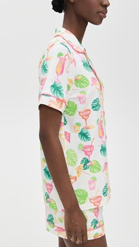 Image of Bed Head PJs Womens Matching Pajamas - Soft Organic Short Sleeve Button Down PJ Shirt & Shorts Set - Sleepwear & Loungewear