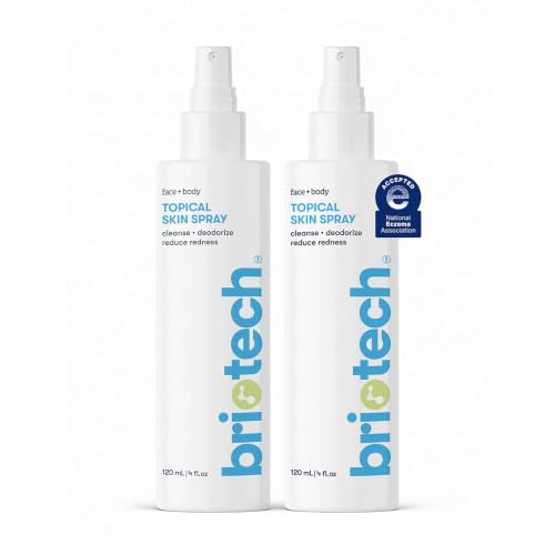 BRIOTECH Topical Skin Spray, Face &amp; Body HOCl Skincare, 4 oz, 2-Pack